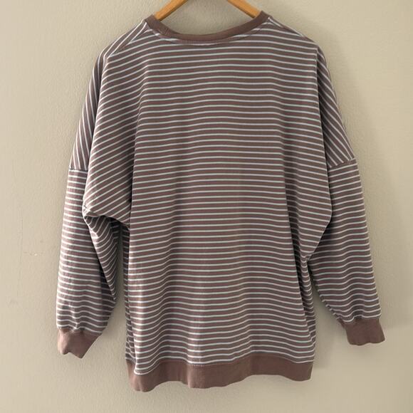 Zyia Dust Stripe Crewneck Sweatshirt Size Medium - Picture 8 of 10